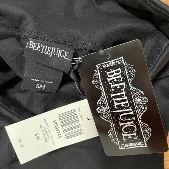 Beetlejuice black leggings bottoms pants size Small halloween glow in the dark - Picture 8 of 8